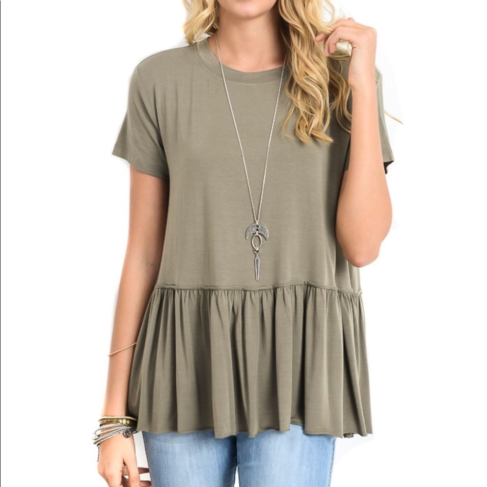 Striped Dropped Waist Ruffle Hem Top - Picture 5 of 5